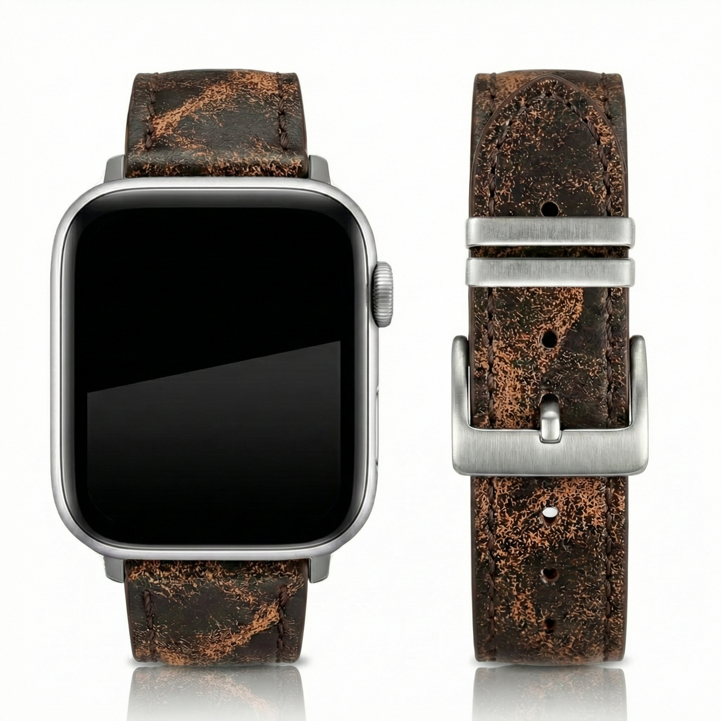 Apple Watch Hakiki Deri Kordon – Premium Gerçek Deri Kayış - KAHVERENGİ  - EL YAPIMI - YERLİ ÜRETİM