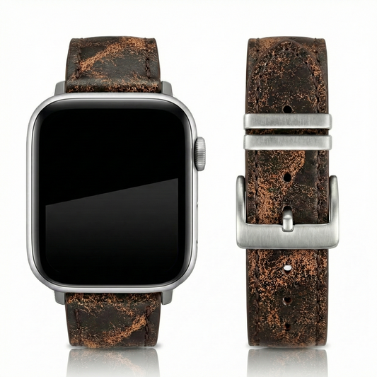 Apple Watch Hakiki Deri Kordon – Premium Gerçek Deri Kayış - KAHVERENGİ  - EL YAPIMI - YERLİ ÜRETİM