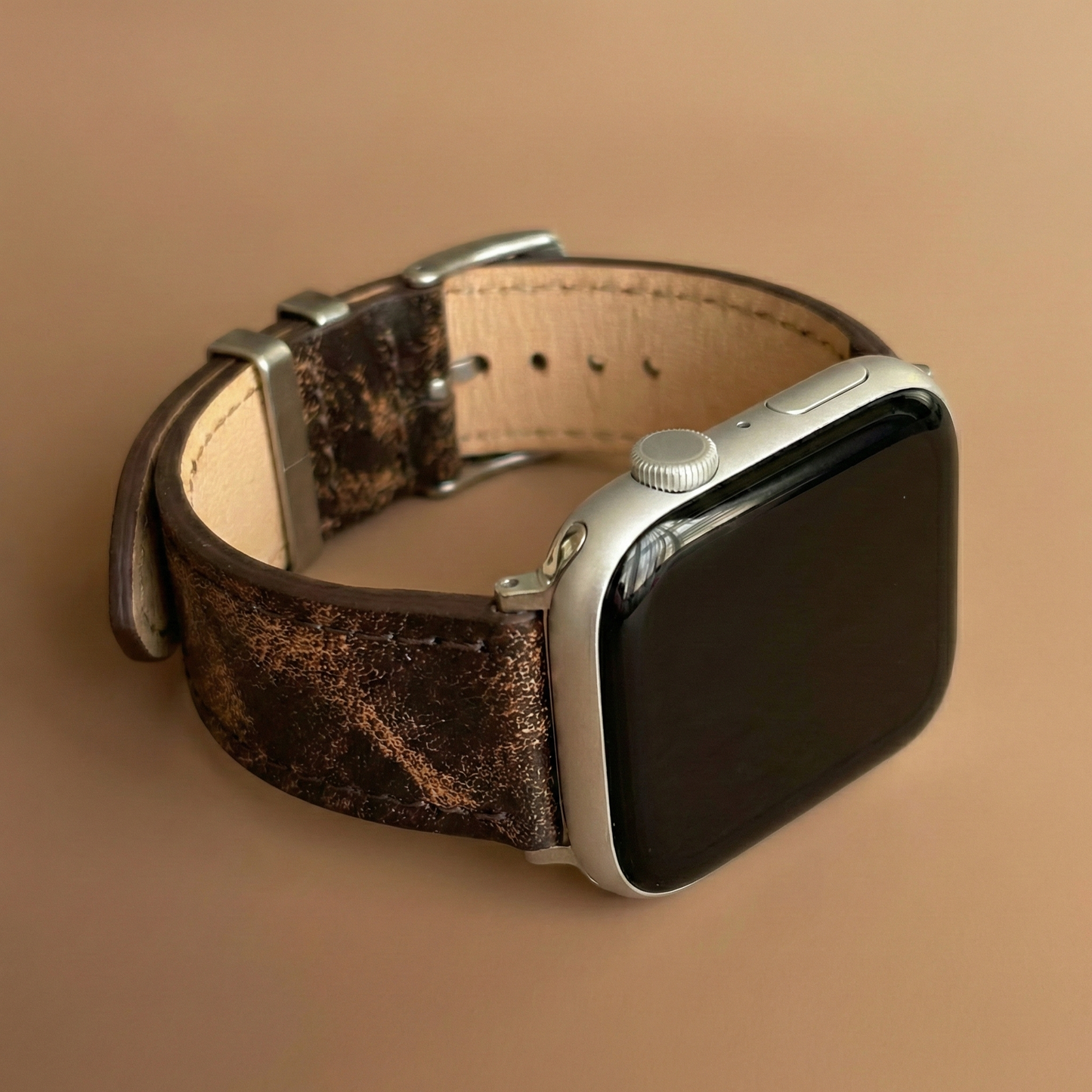 Apple Watch Hakiki Deri Kordon – Premium Gerçek Deri Kayış - KAHVERENGİ  - EL YAPIMI - YERLİ ÜRETİM