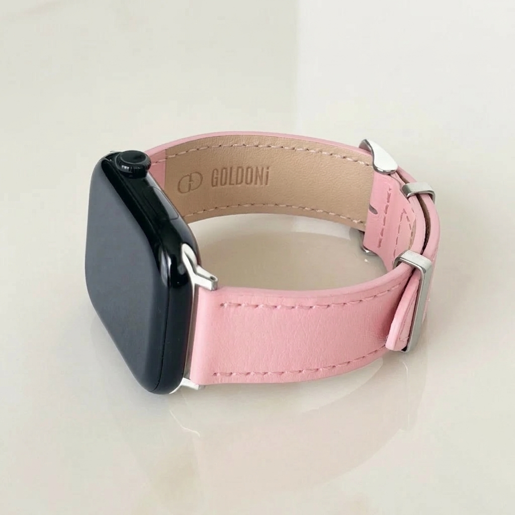 Watch Uyumlu Hakiki Deri Kordon – Premium Gerçek Deri Kayış – Blush Pink - PEMBE - EL YAPIMI - YERLİ ÜRETİM