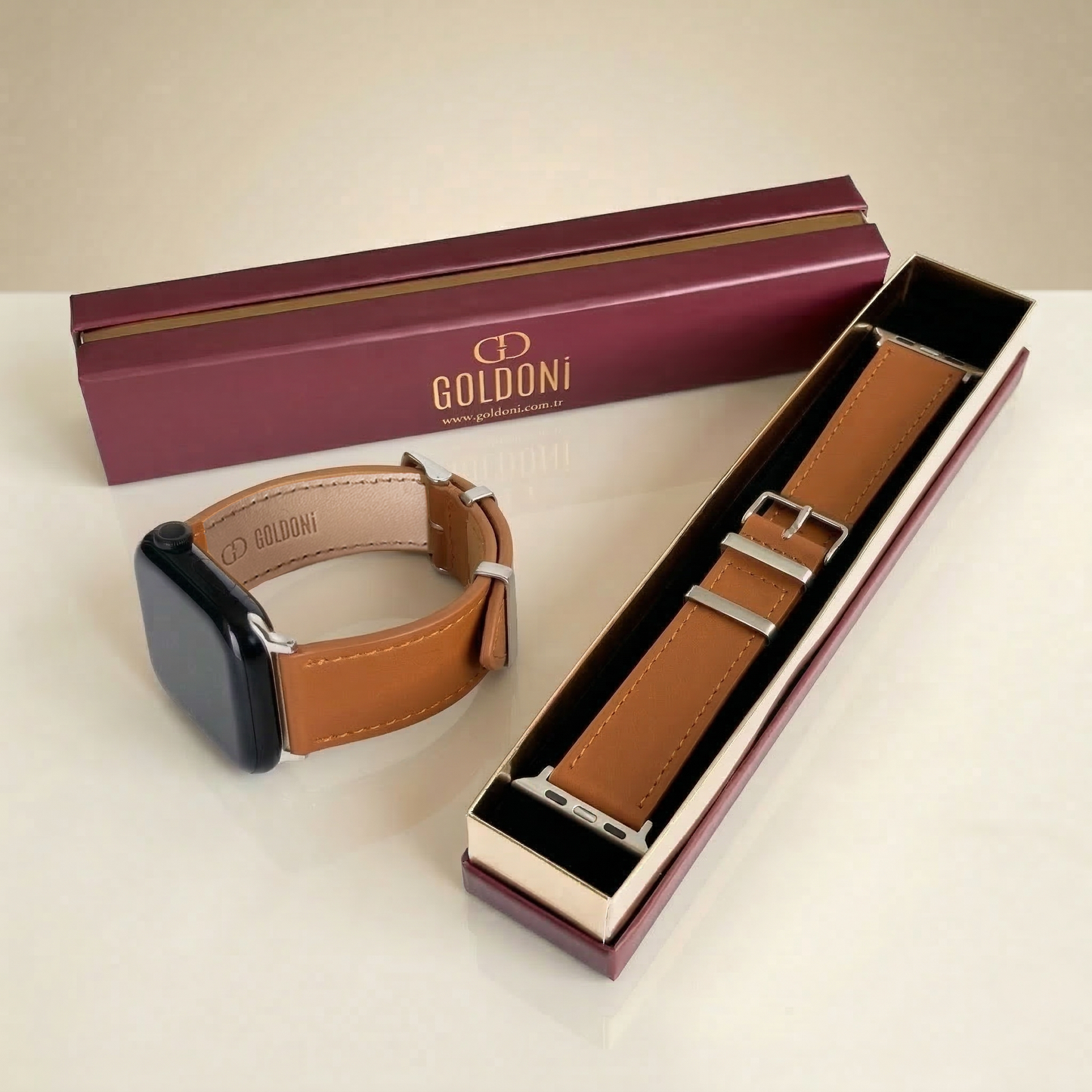Watch Uyumlu Hakiki Deri Kordon – Premium Gerçek Deri Kayış –  Camel Prestige - TABA  - EL YAPIMI - YERLİ ÜRETİM